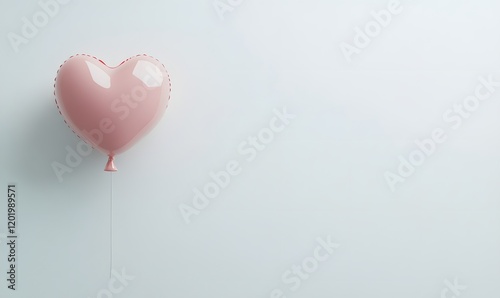 Wallpaper Mural Pink heart-shaped balloon on white background. (1) Torontodigital.ca