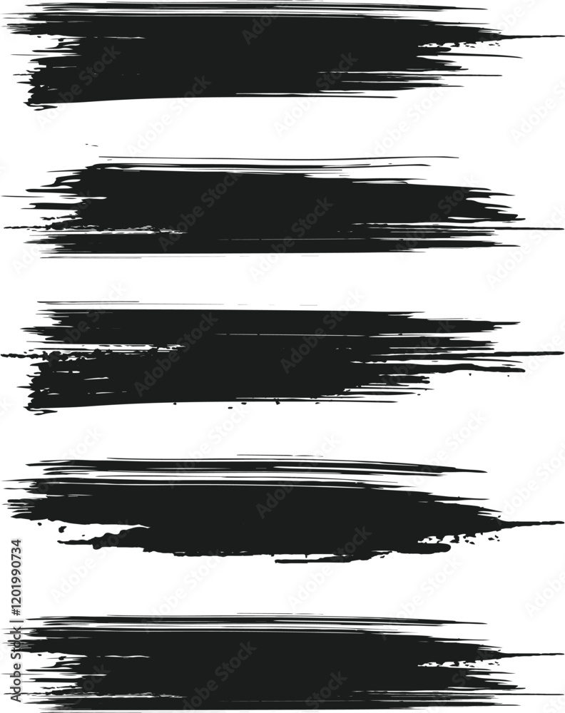 Black brush strock set Black brush strock set