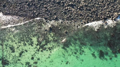 Coastline in St Ives, Cornwall on a sunny day