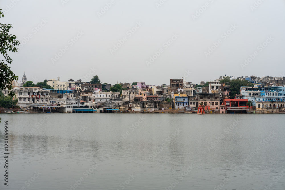 Badetreppen Ghats am Lake Pushkar in Pushkar in Rajasthan in Indien Badetreppen Ghats am Lake Pushkar in Pushkar in Rajasthan in Indien