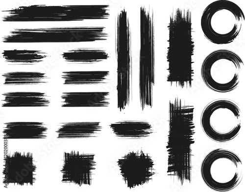 Black brush strock set 