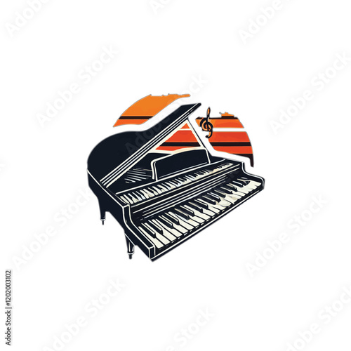 Electric Piano icon vector symbol art illustration
