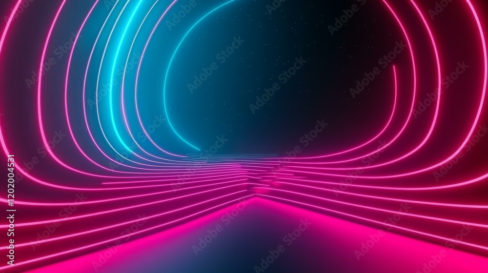 Neon Light Abstract Futuristic Tunnel Neon Light Abstract Futuristic Tunnel