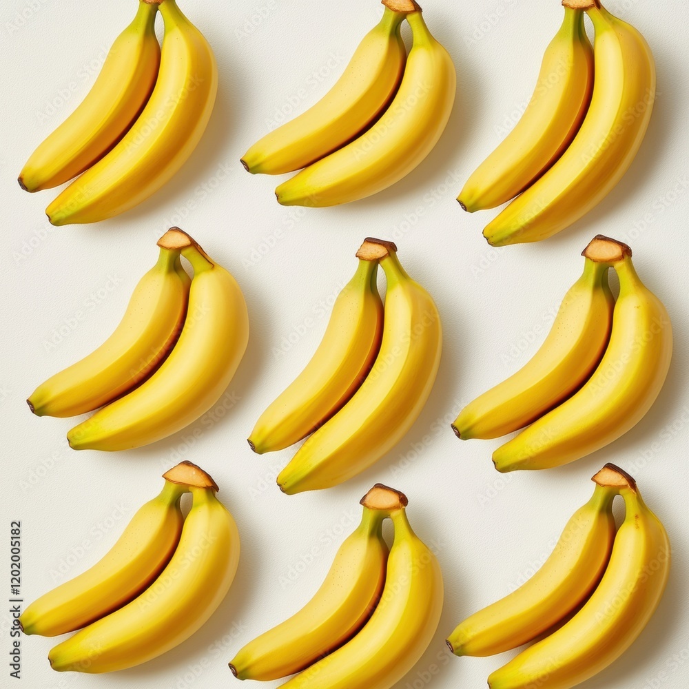 A bunch of bananas are arranged in a row, with two bananas in each row A bunch of bananas are arranged in a row, with two bananas in each row