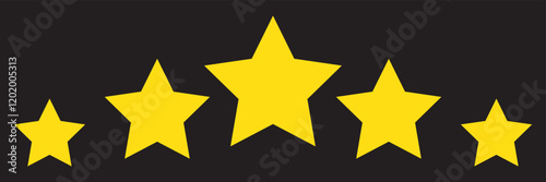 Five stars customer product rating review flat icon for apps and websites