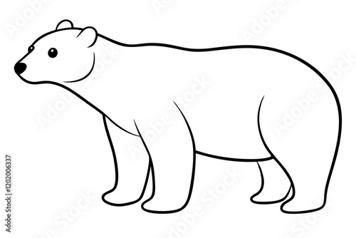 Cartoon Polar Bear on White Background
