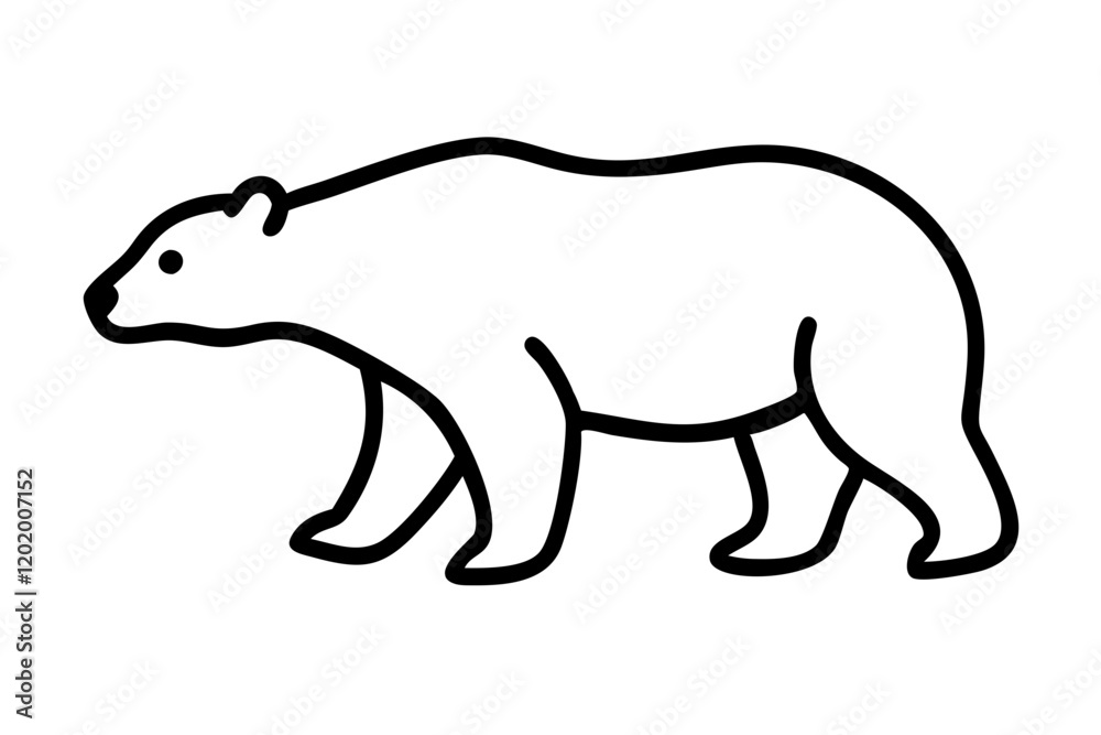 Cute Cartoon Polar Bear on White Background Cute Cartoon Polar Bear on White Background
