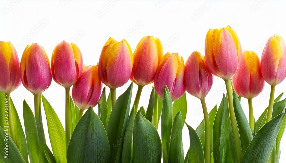 tulips on white