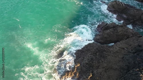 Coastline in St Ives, Cornwall on a sunny day