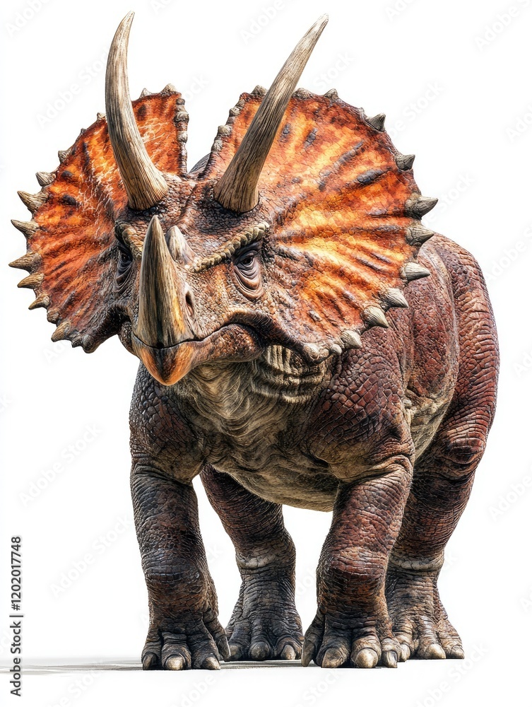 Majestic Triceratops in a Studio Setting with Distinctive Horns and Frilled Head