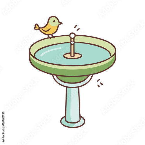 Εκτύπωση καμβά birdbath icon, birdbath vector illustration-simple illustration of birdbath, per