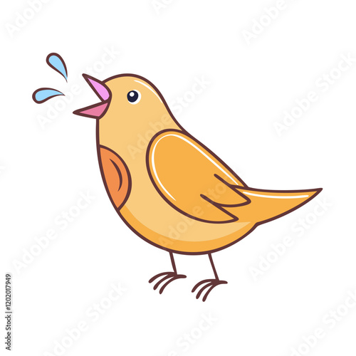 Papier peint bird chirping icon, bird chirping vector illustration-simple illustration of bir