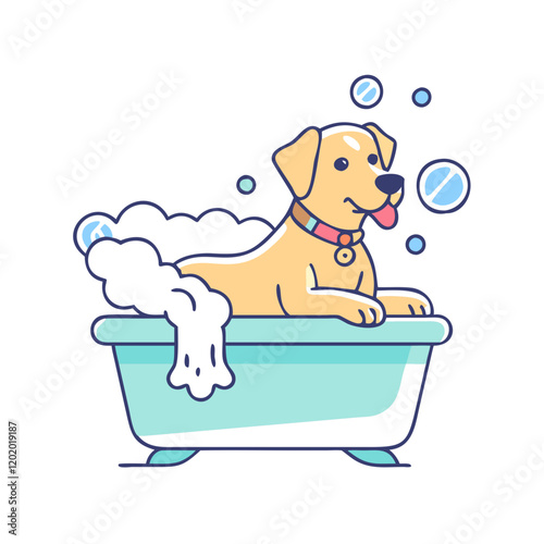 dog bath time icon, dog bath time vector illustration-simple illustration of dog bath time, perfect for dog bath time logos and icons
