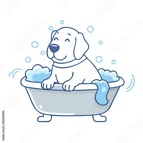 dog bath time icon, dog bath time vector illustration-simple illustration of dog bath time, perfect for dog bath time logos and icons