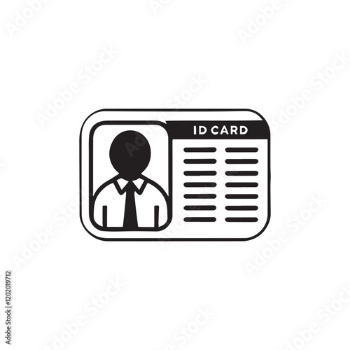 Id Card silhouette icon vector symbol design illustration