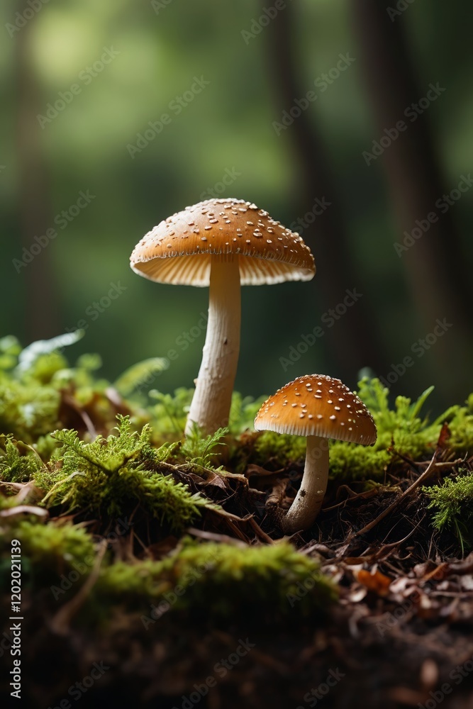 there are two mushrooms that are sitting on the ground there are two mushrooms that are sitting on the ground