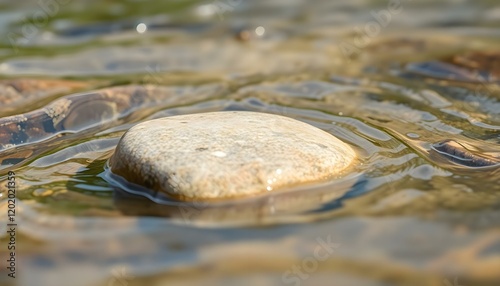 a rock floating in a body of water