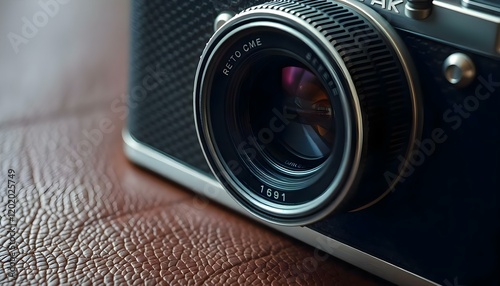 a close up of a camera on a table photo