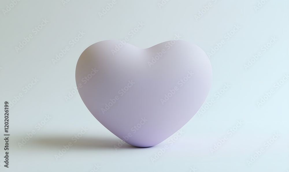Soft lavender heart shape on white background.