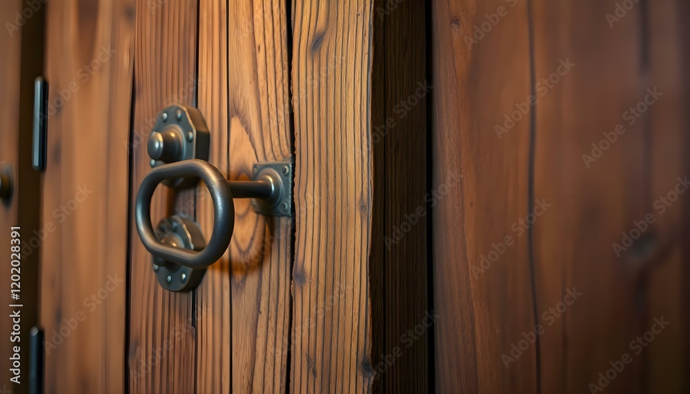 a close up of a door handle on a wooden door a close up of a door handle on a wooden door
