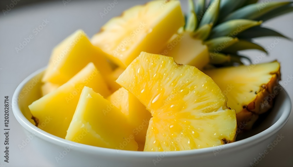 a bowl of pineapple and pineapple slices a bowl of pineapple and pineapple slices