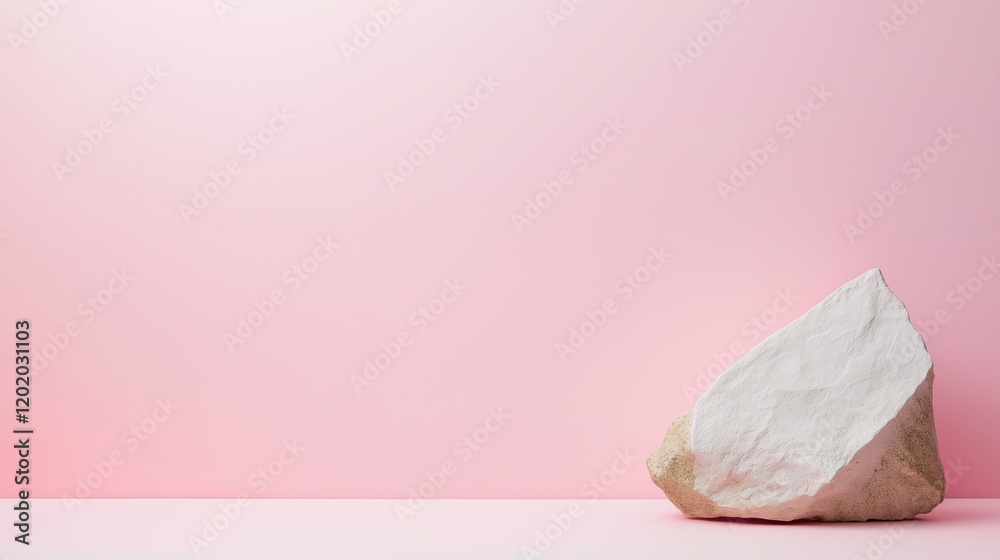 Obraz premium Simple stone against a pastel-colored wall