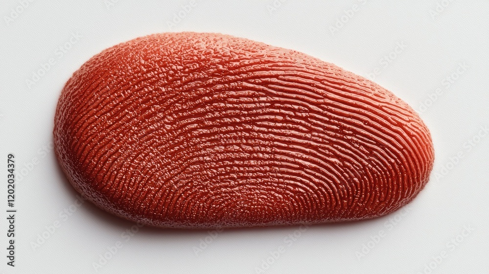 Red Fingerprint Impression On White Surface Red Fingerprint Impression On White Surface