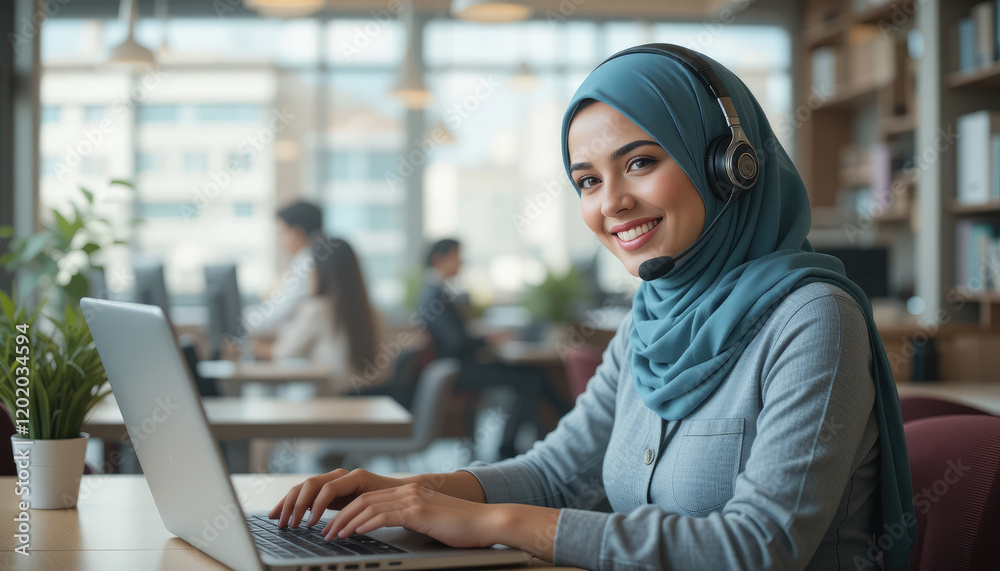 Call center, telemarketing and customer service with a business woman working in an office and consulting on a headset. Call center, telemarketing and customer service with a business woman working in an office and consulting on a headset.