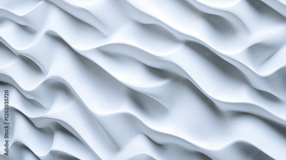 Obraz premium A close-up of a textured white organic surface with fluid shapes and curves.