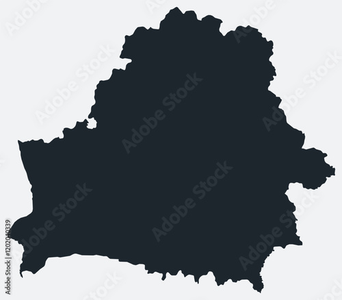 Belarus map. Just a simple border map. Shape of the country. Flat blank Belarus outline. Vector boundary illustration.