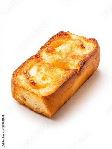 Frisch gebackenes Brot mit goldener Kruste und perfekt geschnittenen Scheiben

 photo