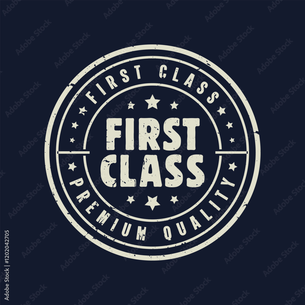 Fototapeta premium First class premium quality stamp circle logo