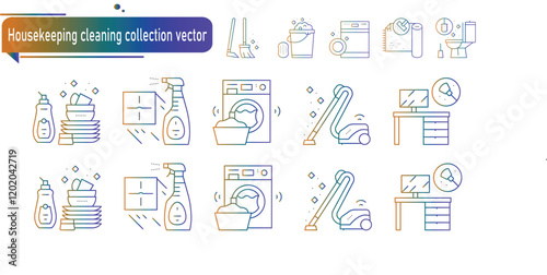 Housekeeping cleaning collection vector