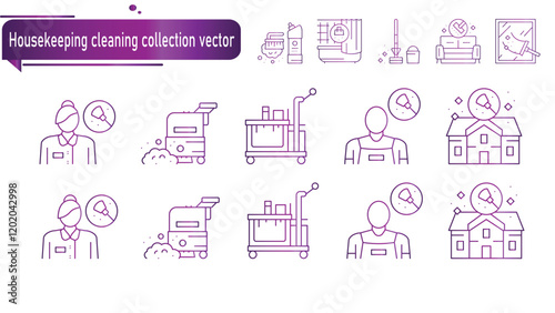 Housekeeping cleaning collection vector