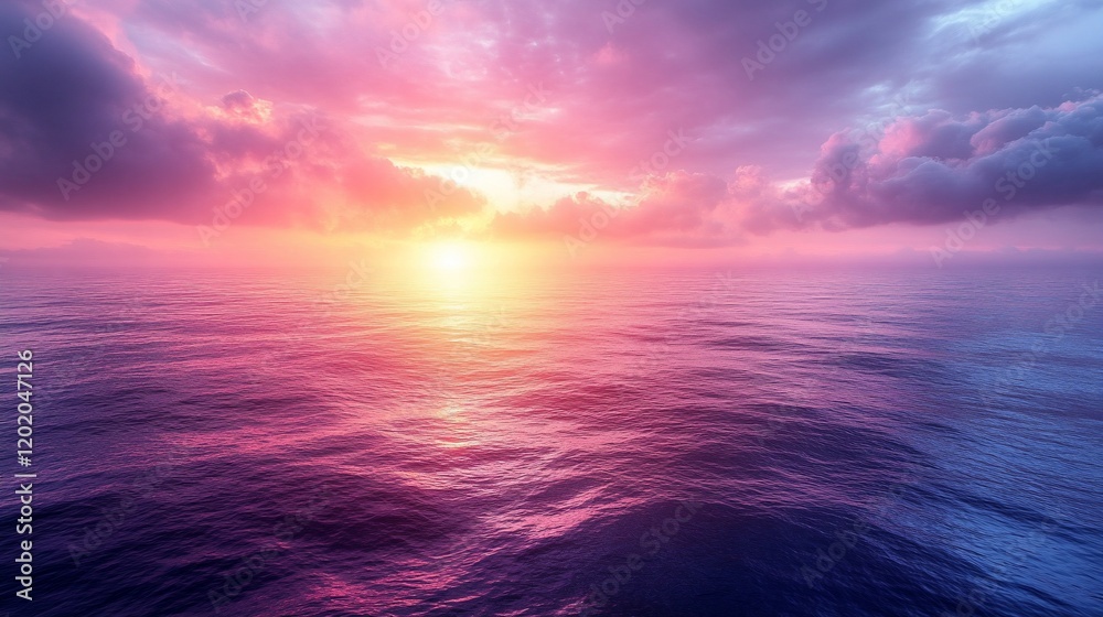 Fototapeta premium Ocean Sunset: A Serene Seascape
