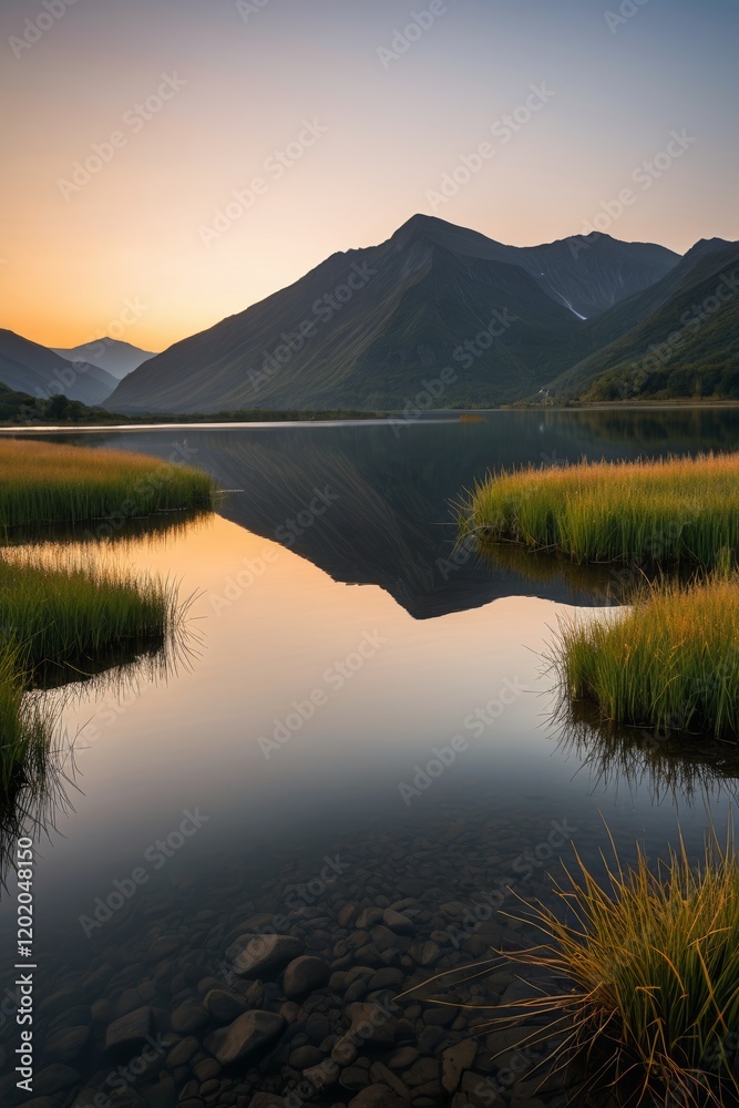mountains are reflected in the still water of a lake mountains are reflected in the still water of a lake