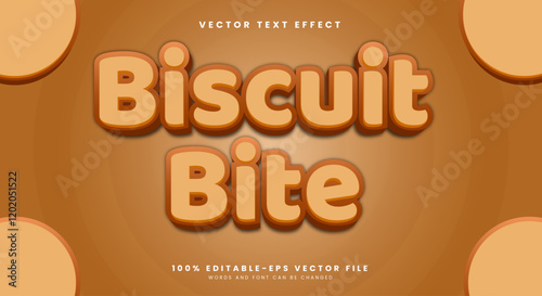 Biscuit Bite editable text effect Template Suitable for dessert and cake text style