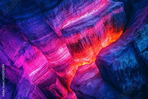 Wallpaper Mural Vibrant Pink and Blue Rock Formation Illuminated Torontodigital.ca