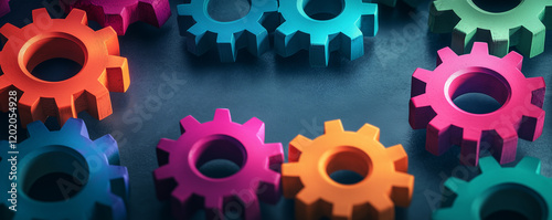 Vibrant illustration of interlocked gears showcasing colorful mechanics and their interplay in a dynamic arrangement