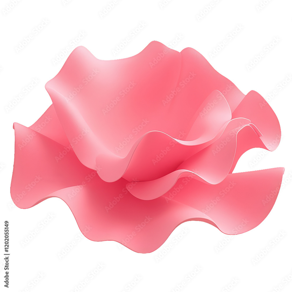 [Transparent Background PNG]Abstract Pink Wavy Flower Design