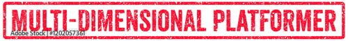 Multi Dimensional Platformer Stamp Transparent Seal, Red Grunge Multi Dimensional Platformer Word Rubber Stamp Seal
