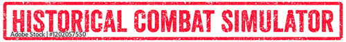 Historical Combat Simulator Stamp Transparent Seal, Red Grunge Historical Combat Simulator Word Rubber Stamp Seal