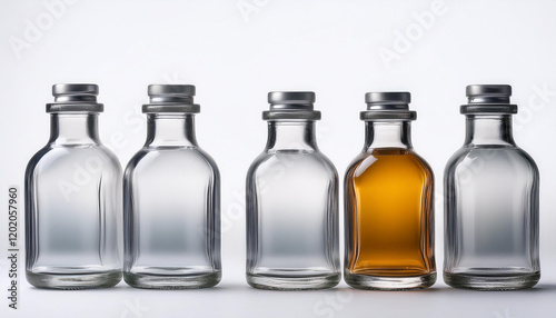 glass bottle of jack daniels whiskey isolated on a white background photo