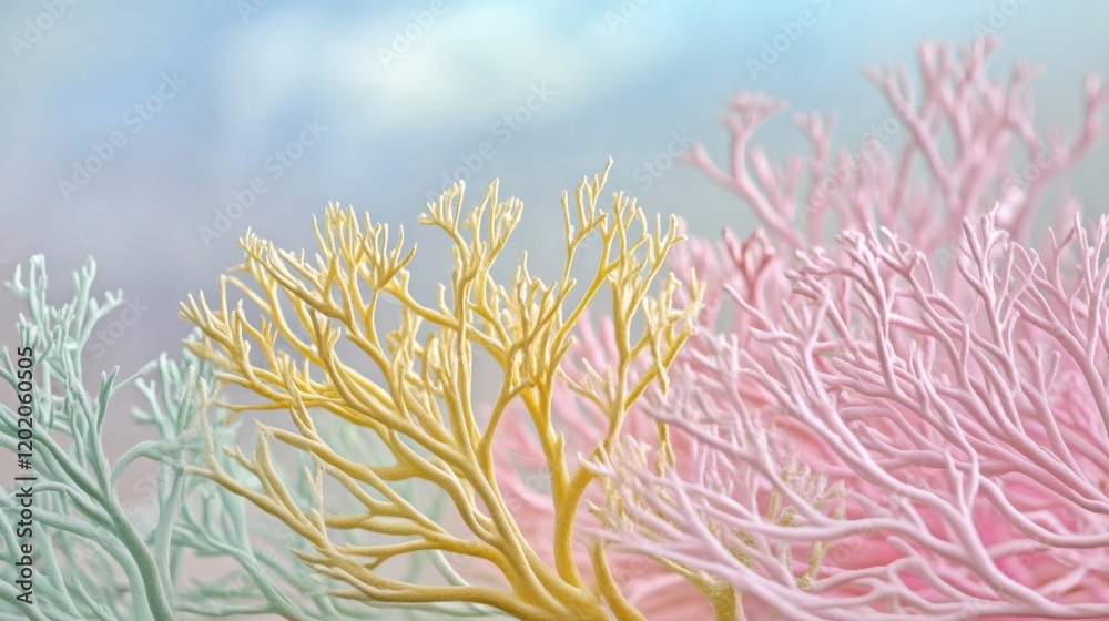 Shield Lichen lichen in pastel colors on light background, tender botanical wallpaper, cotton fabric texture, delicate aesthetic effect Shield Lichen lichen in pastel colors on light background, tender botanical wallpaper, cotton fabric texture, delicate aesthetic effect