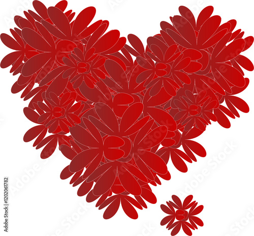 red flower heart