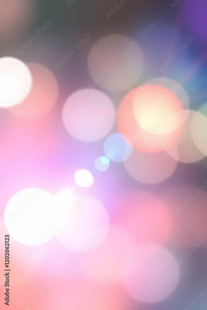 Multicolored bokeh lights , fabulous atmosphere of evening festivities Multicolored bokeh lights , fabulous atmosphere of evening festivities