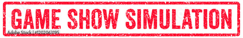 Game Show Simulation Stamp Transparent Seal, Red Grunge Game Show Simulation Word Rubber Stamp Seal