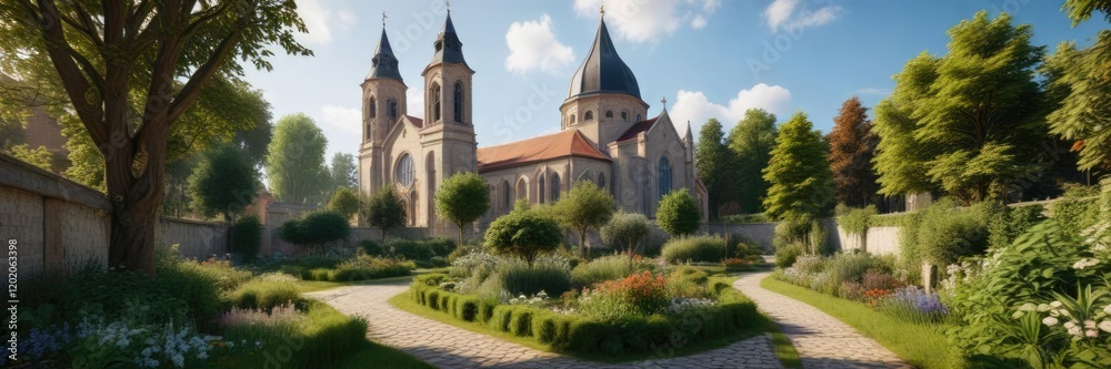 Beautifully manicured gardens surrounding the Church of Saints Cyril and Methodius , methodius, gardens, landscaping Beautifully manicured gardens surrounding the Church of Saints Cyril and Methodius , methodius, gardens, landscaping