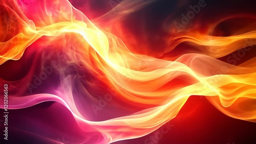 Wallpaper Mural Vibrant abstract swirls of fiery colors create a dynamic visual experience in a dark backdrop Torontodigital.ca