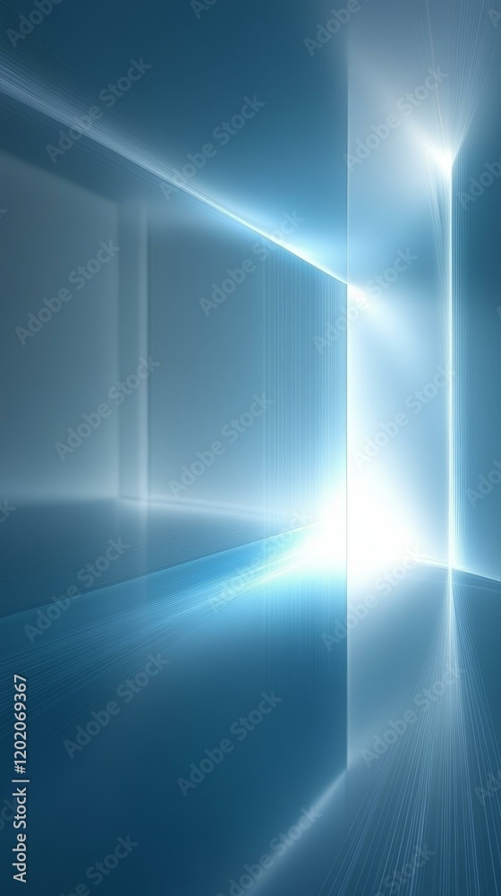 Fototapeta premium Abstract Light Blue Digital Corridor